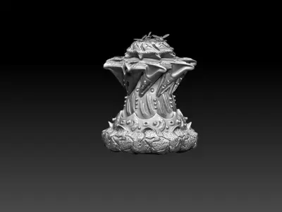 Artifact table with Pie of Life 3D model