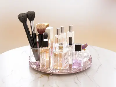 Cosmetics and perfume tray 3D model