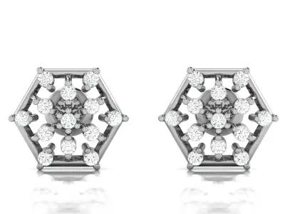 Women Studs Earrings 3dm STL FBX OBJ Render Detail 3D print model order