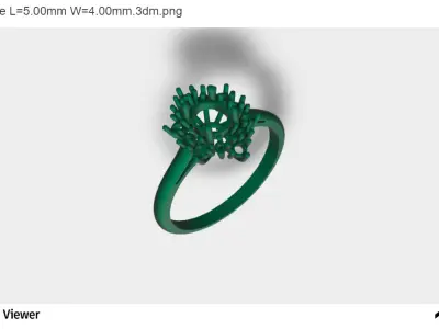 Women Ring with an Oval-cut Center Stone 3D print model