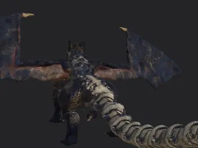 Black-Dragon ragnar FBX RIGGED TEXTURE 4K and 2K  videogame-AA 3D model