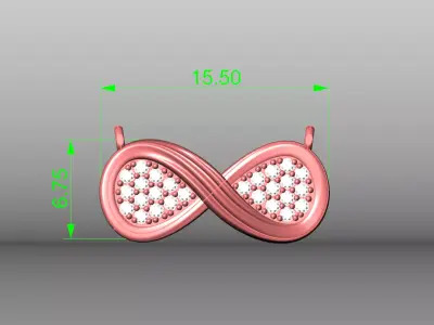 Classic Infinity Diamond Necklace 3D CAD Jewelry Design 3D print model