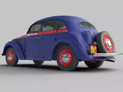 Moskvich-400 Low-poly 3D model