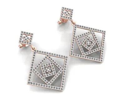 Luxury Style Earring  3D print model