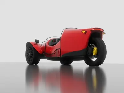 inverted tricycle electric vehicle 3D model