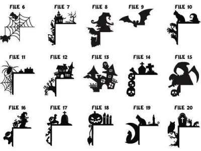 HALLOWEEN DOOR OR WINDOW CORNER - SET OF 25 MODELS 3D print model