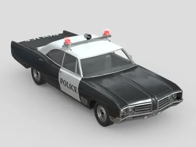 Buick Wildcat Police Car 1968 Low-poly 3D model