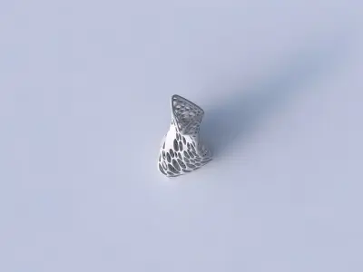 Vase twist puffy bent triangle with twisted dense organic lat... 3D print model