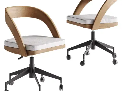 Clyne Wooden Office Chair 3D model