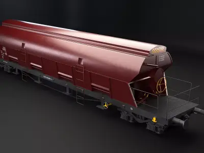 Tadds Bulk Cargo Railcar Low-poly 3D model