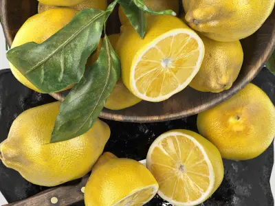 bowl of lemons 3D model