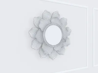Decorative Metal Mirror plants with gold  m8 3D model