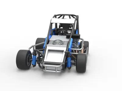 Pavement 600 Micro sprint car Scale 1 to 25 3D print model
