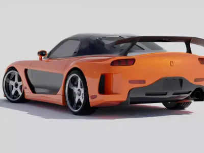 Mazda RX Veilside 3d Model Rigged 3D model