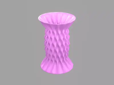 Vase porcelain pink 3D model