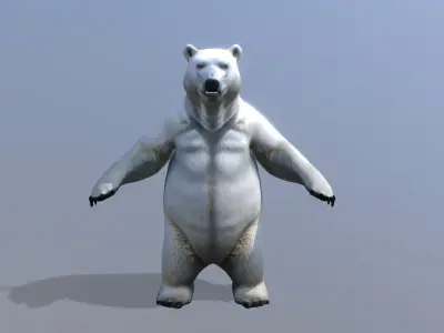Polar bear Low-poly 3D model buy