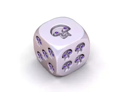  skull-themed luxury dice design 3D print model
