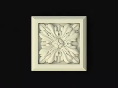 rosette decorative box with flower 3D model