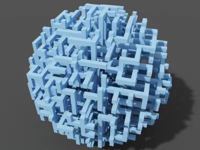 Spherical Maze in Voxels 3D model