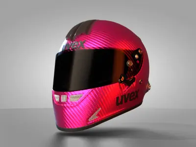 UVEX FP5 Carbon Helmet pink color High-Quality 3D Model  3D model