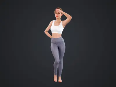 Yoga Girl Low-poly 3D model