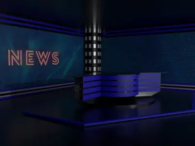 Tv Studio Low-poly 3D model