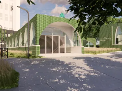 Subway Station Entrance with Elevator in Kyiv 3D model