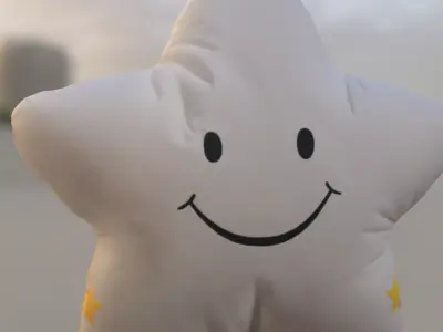 Smiling Star Plush Low-poly 3D model