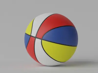 4 Colour Basketball Ball 3D model
