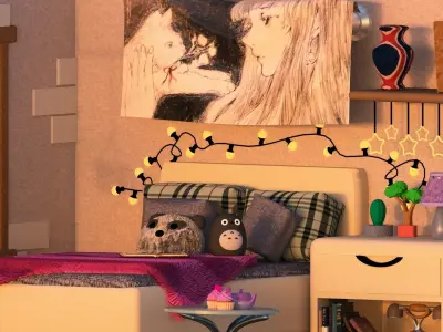 Room in 3Ds Max with Corona light  3D model