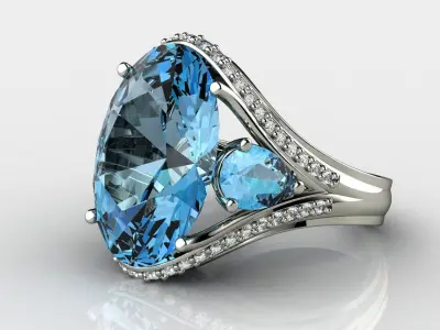 Exquisite Gemstone Rings 3D print model