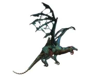 Fantasy Zombie Dragon Low-poly 3D model