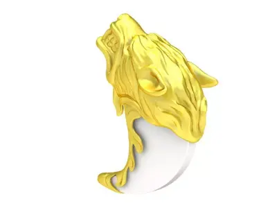 Luxury Wolf Head Claw Pendant Jewelry 3D Model 107a 3D print model