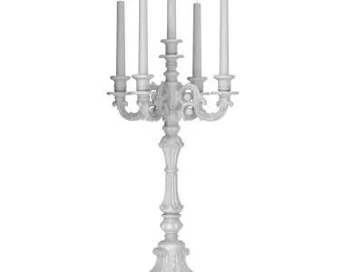 Modern Black Tabletop Candlestick Candle Holder Candelabra 3D model