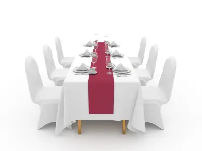 Banquet Table and Chair 113 3D model