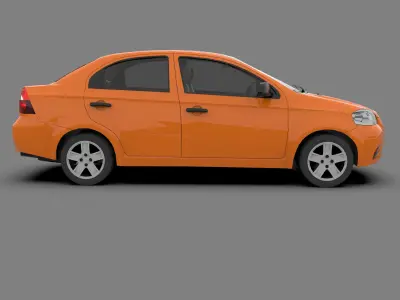 Chevrolet Aveo 2007 Low Poly Low-poly 3D model