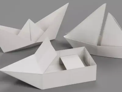 Paper Boats Low-poly 3D model