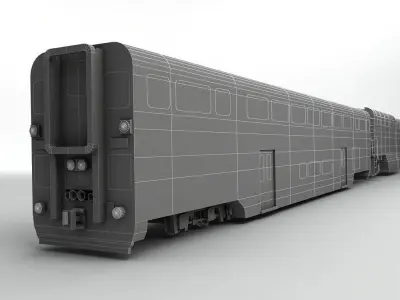 F59PHI Locomotive Train With Passenger Car Low-poly 3D model