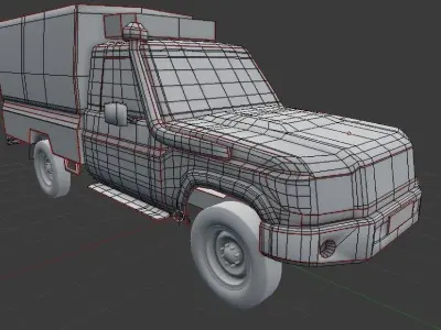 Toyota Landcruiser African Police Truck Low-poly 3D model
