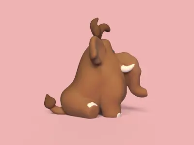Cartoon Mammoth 3D print model