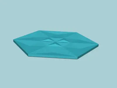 Hexagonal Wall Panel A22 Star - Interior Design Decoration 3D print model