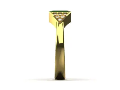 Yellow Gold stl 3dm Ring with Emerald Diamonds Model jr00216 3D print model
