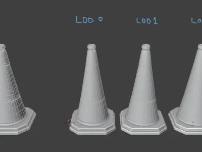 Traffic Cone Low-poly 3D model