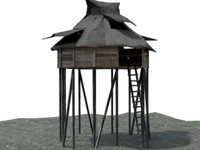 Rumah Baluk Dayak Kalimantan Free 3D model