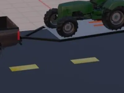 truck and trailer  Free 3D model