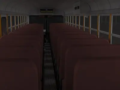 Thomas Saf-t-liner school bus Low-poly 3D model