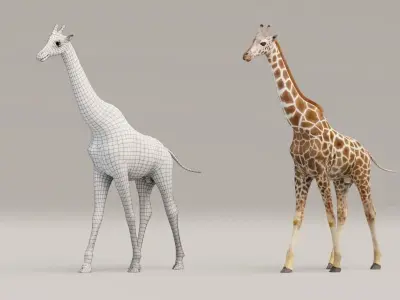 Rigged Giraffe Low-poly 3D model