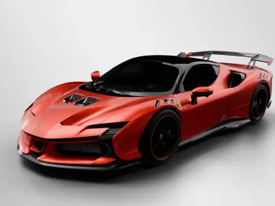 Ferrari SF90 Low-poly 3D model