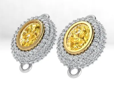Oval Halo Earring 4131 3D print model