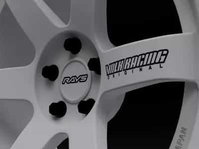 Volk Rays TE37 Car Rim Low-poly 3D model